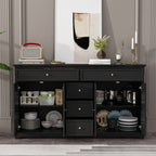 Buffet blanc laqué de 59,1 pouces, style contemporain et moderne du milieu du siècle
