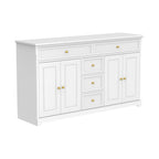 Buffet blanc laqué de 59,1 pouces, style contemporain et moderne du milieu du siècle