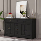 Buffet blanc laqué de 59,1 pouces, style contemporain et moderne du milieu du siècle