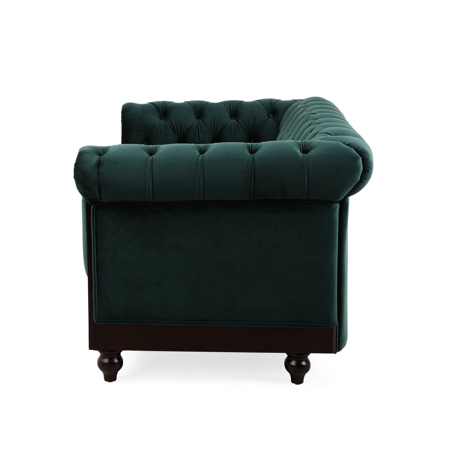 Canapé Chesterfield en velours 59,44 po avec accoudoirs roulés, dossier capitonné et capacité de 600 lb