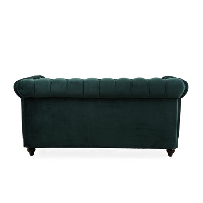 Canapé Chesterfield en velours 59,44 po avec accoudoirs roulés, dossier capitonné et capacité de 600 lb