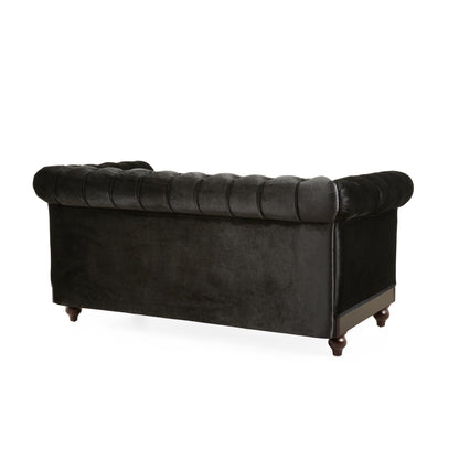 Canapé Chesterfield en velours 59,44 po avec accoudoirs roulés, dossier capitonné et capacité de 600 lb