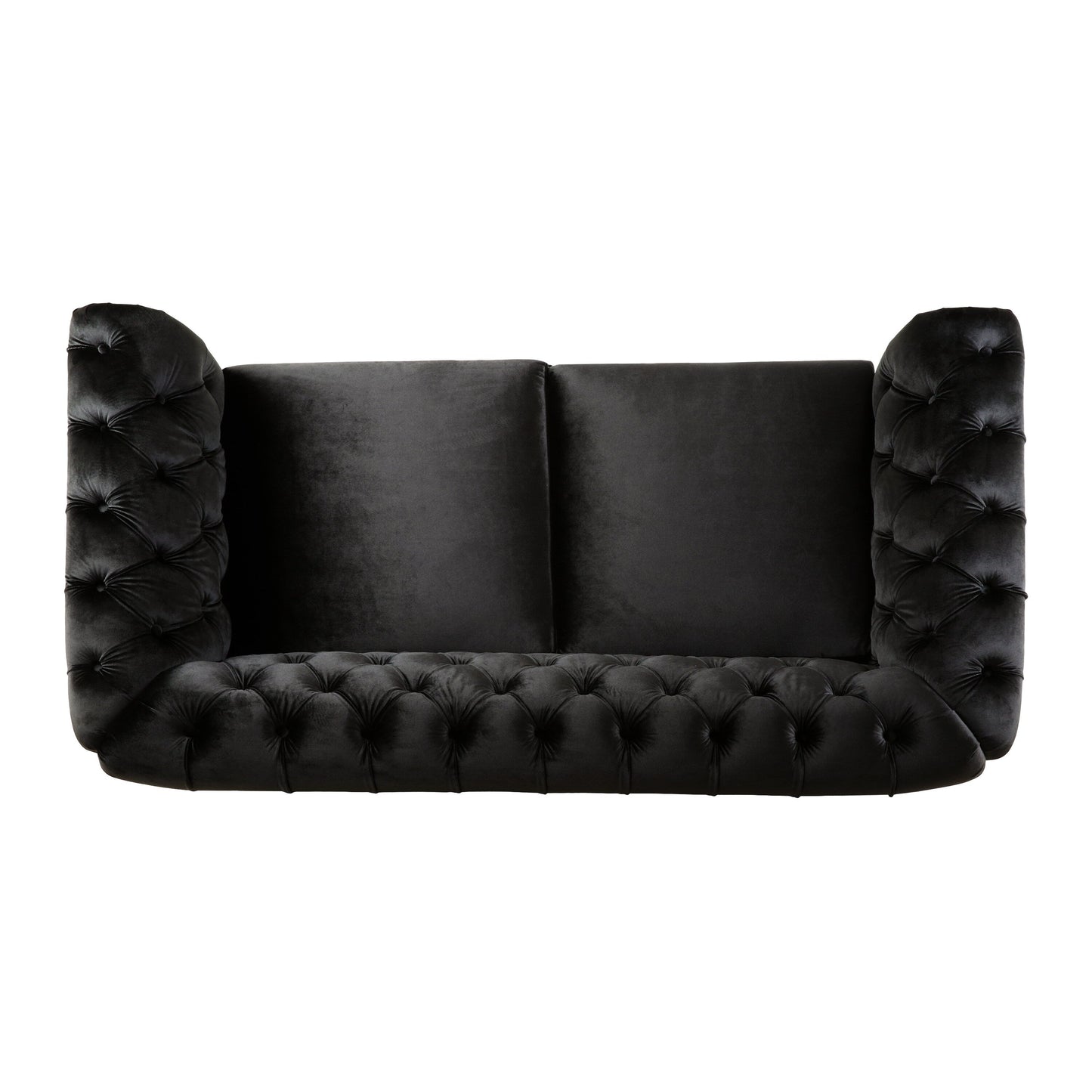 Canapé Chesterfield en velours 59,44 po avec accoudoirs roulés, dossier capitonné et capacité de 600 lb