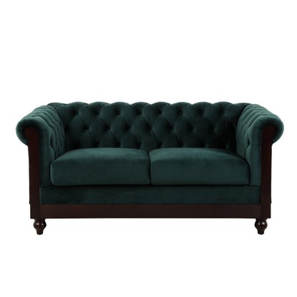 Canapé Chesterfield en velours 59,44 po avec accoudoirs roulés, dossier capitonné et capacité de 600 lb