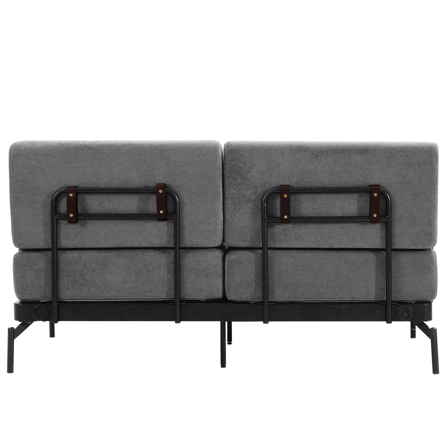 Canapé causeuse moderne en chenille de 59 po avec ports de chargement USB, accoudoirs cylindriques et capacité de charge de 440 lb