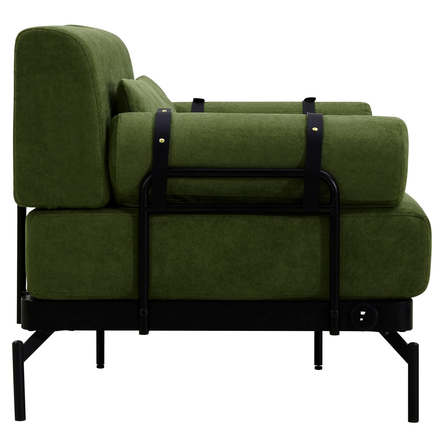 Canapé causeuse moderne en chenille de 59 po avec ports de chargement USB, accoudoirs cylindriques et capacité de charge de 440 lb