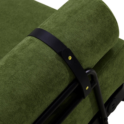 Canapé causeuse moderne en chenille de 59 po avec ports de chargement USB, accoudoirs cylindriques et capacité de charge de 440 lb