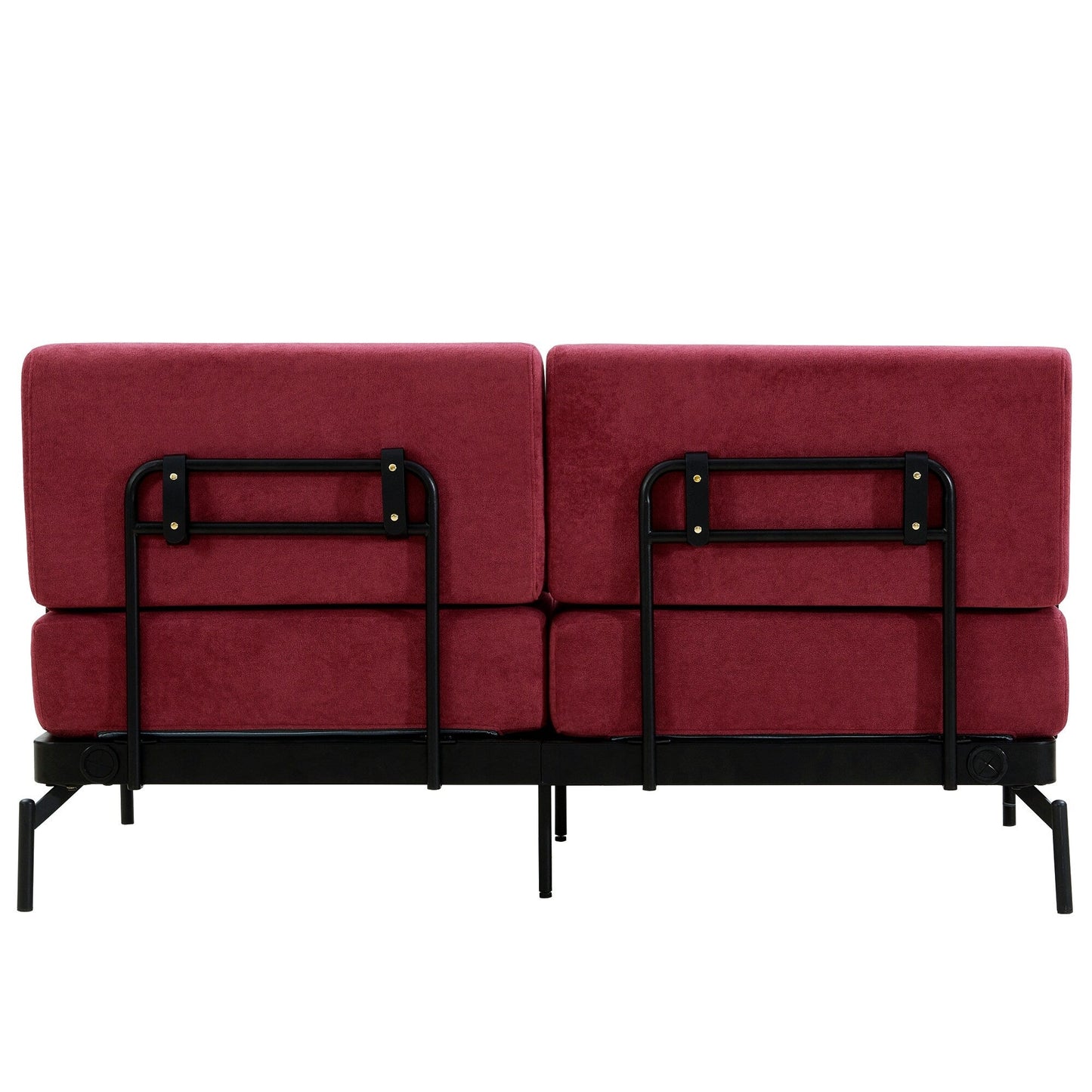 Canapé causeuse moderne en chenille de 59 po avec ports de chargement USB, accoudoirs cylindriques et capacité de charge de 440 lb
