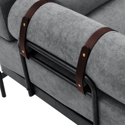 Canapé 2 places moderne avec ports USB flexibles et accoudoirs cylindriques