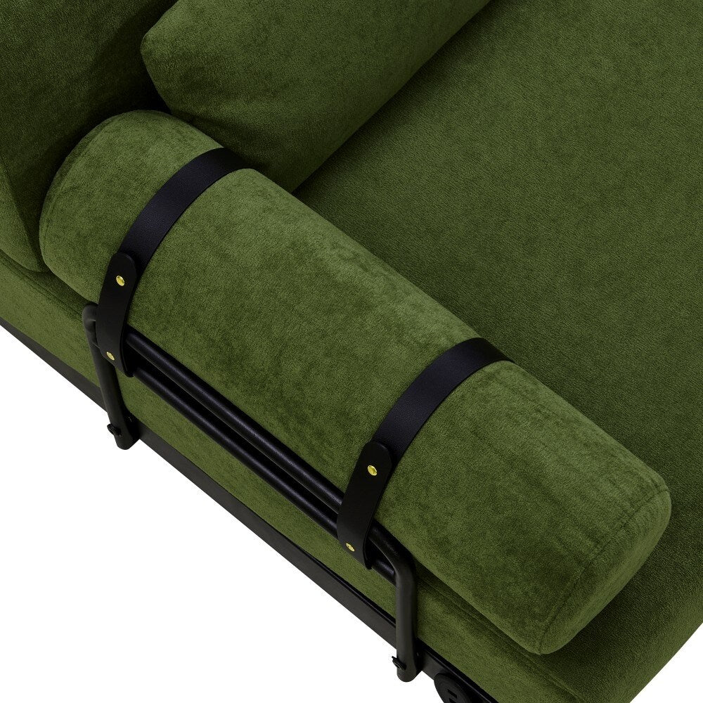 Canapé 2 places moderne avec ports USB flexibles et accoudoirs cylindriques