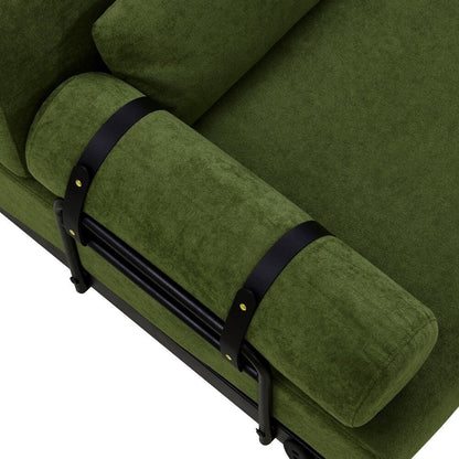 Canapé 2 places moderne avec ports USB flexibles et accoudoirs cylindriques
