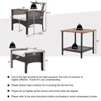 Ensemble de meubles de patio en rotin 5 pièces, table en bois d'acacia, accoudoirs, coussins, cour