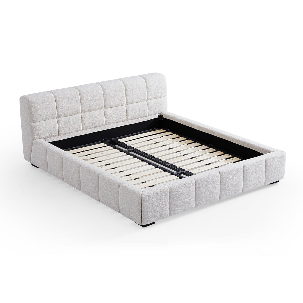 Cushy Boucle Fabric Bed