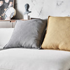 Canapé d'angle en tissu beige serein