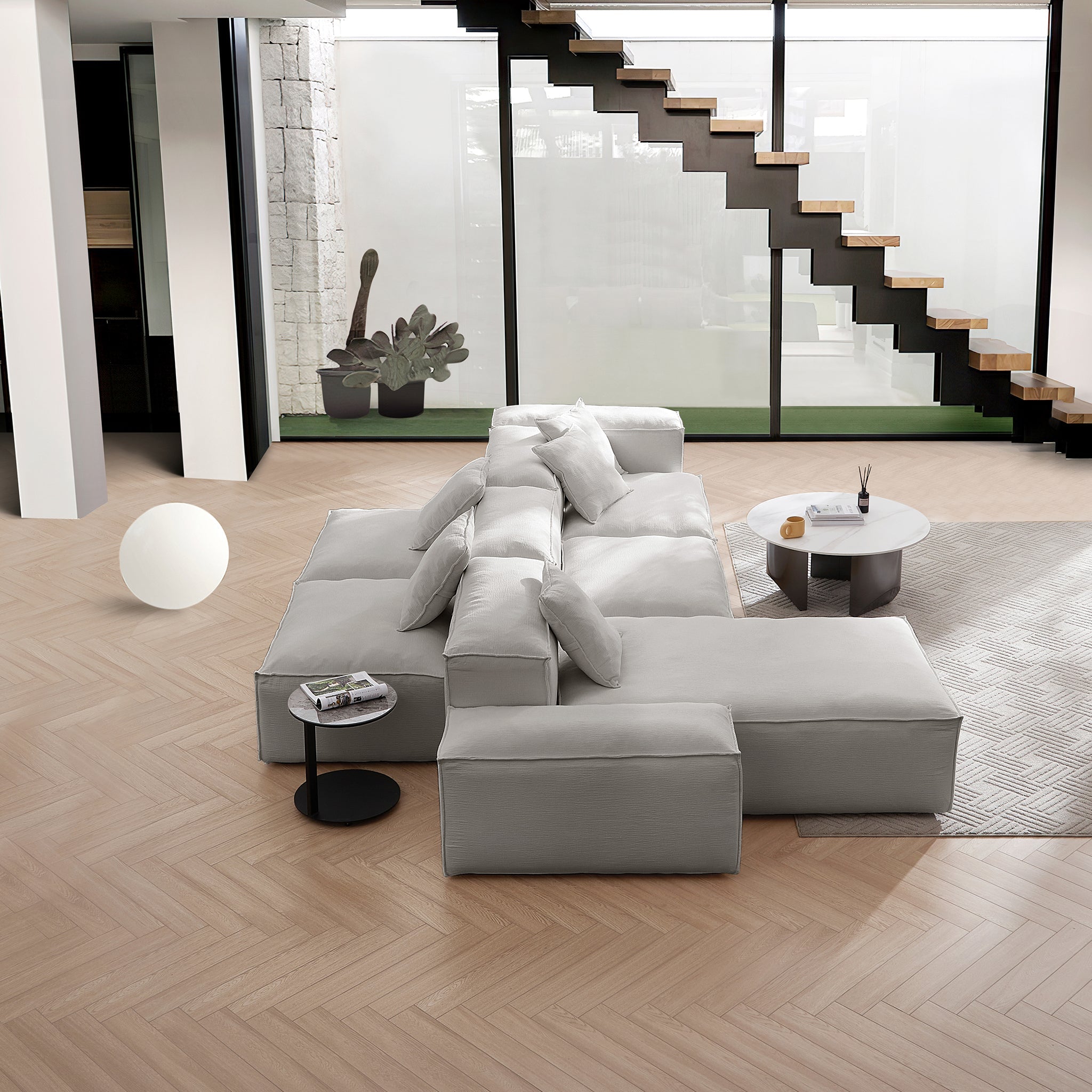 Canapé sectionnel double face Freedom Modular Kaki