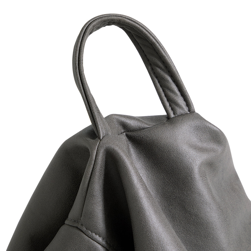 Pouf Litton en cuir gris