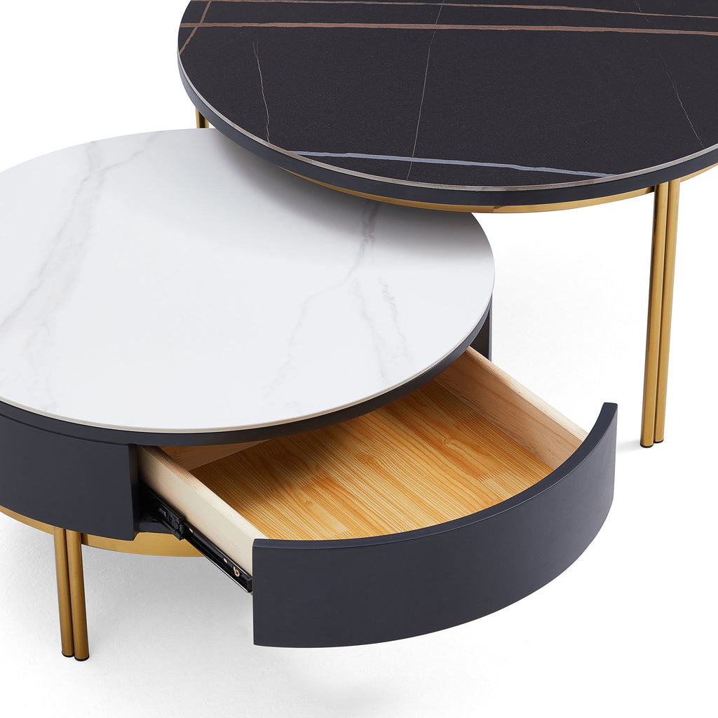 Ensemble de tables basses nobles dorées