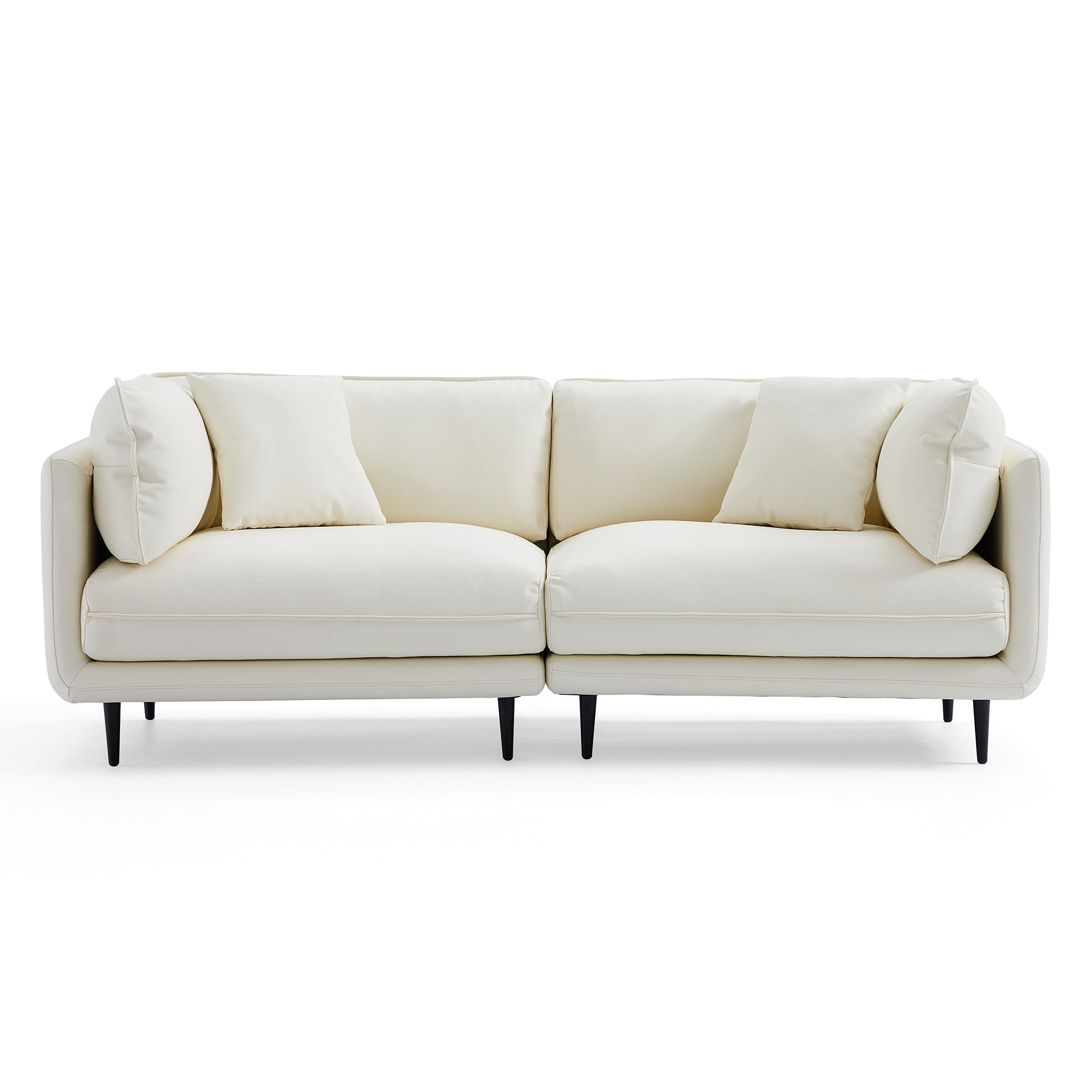 Vanilla White Leather Sofa