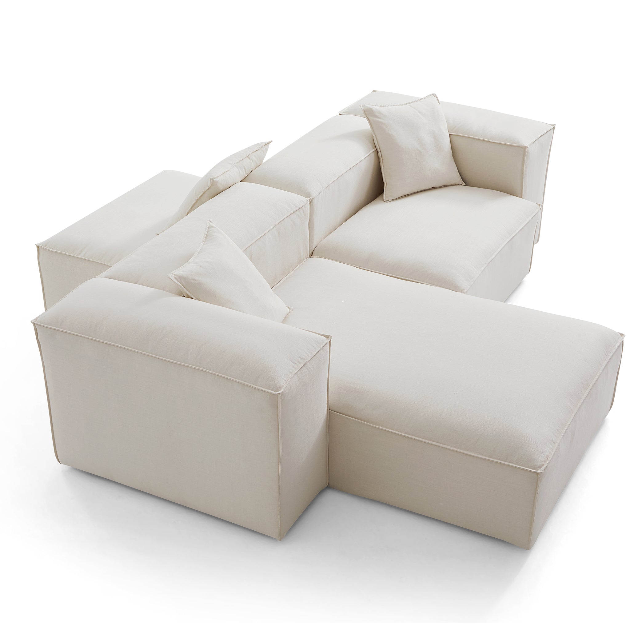 Freedom Modular Beige Double-Sided Sectional Sofa