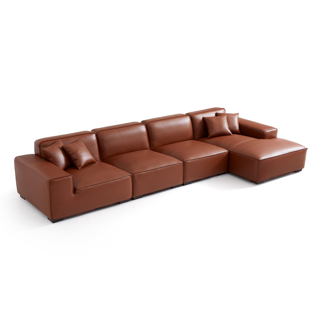Domus Modular Brown Leather Sectional