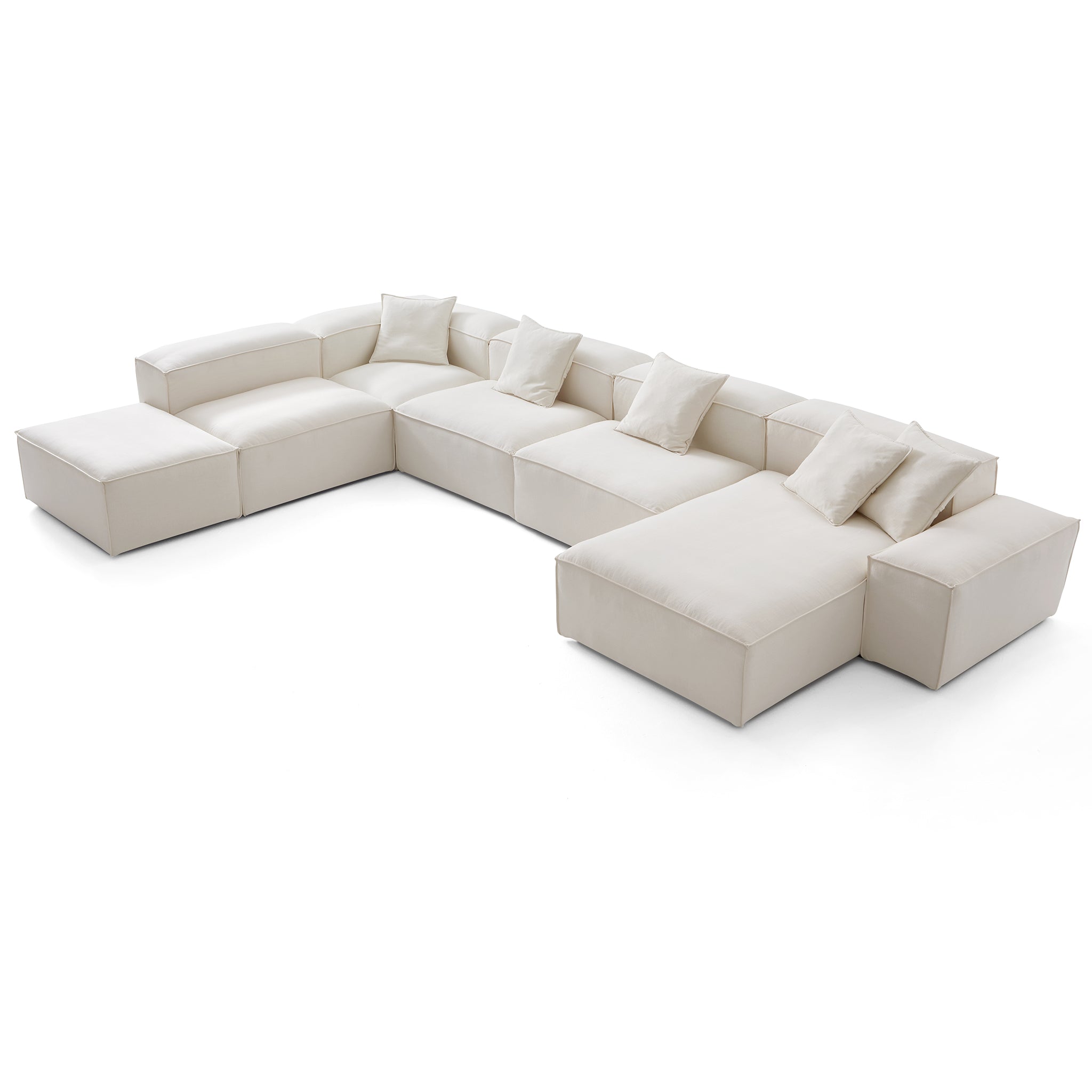 Canapé sectionnel modulaire Freedom beige à extrémité ouverte