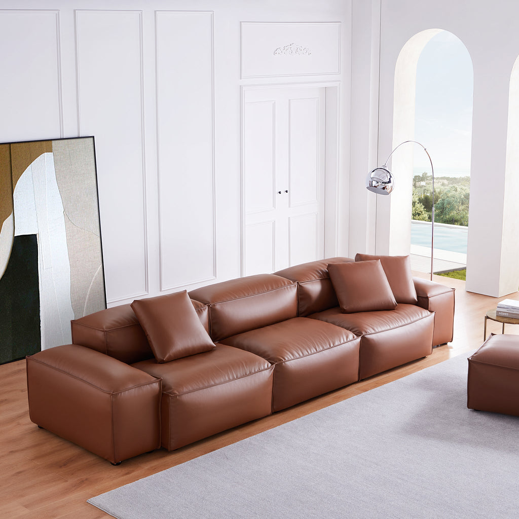 Cube Modular Dark Gray Genuine Leather Sofa