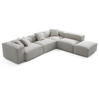 Canapé modulable en L et pouf gris Freedom