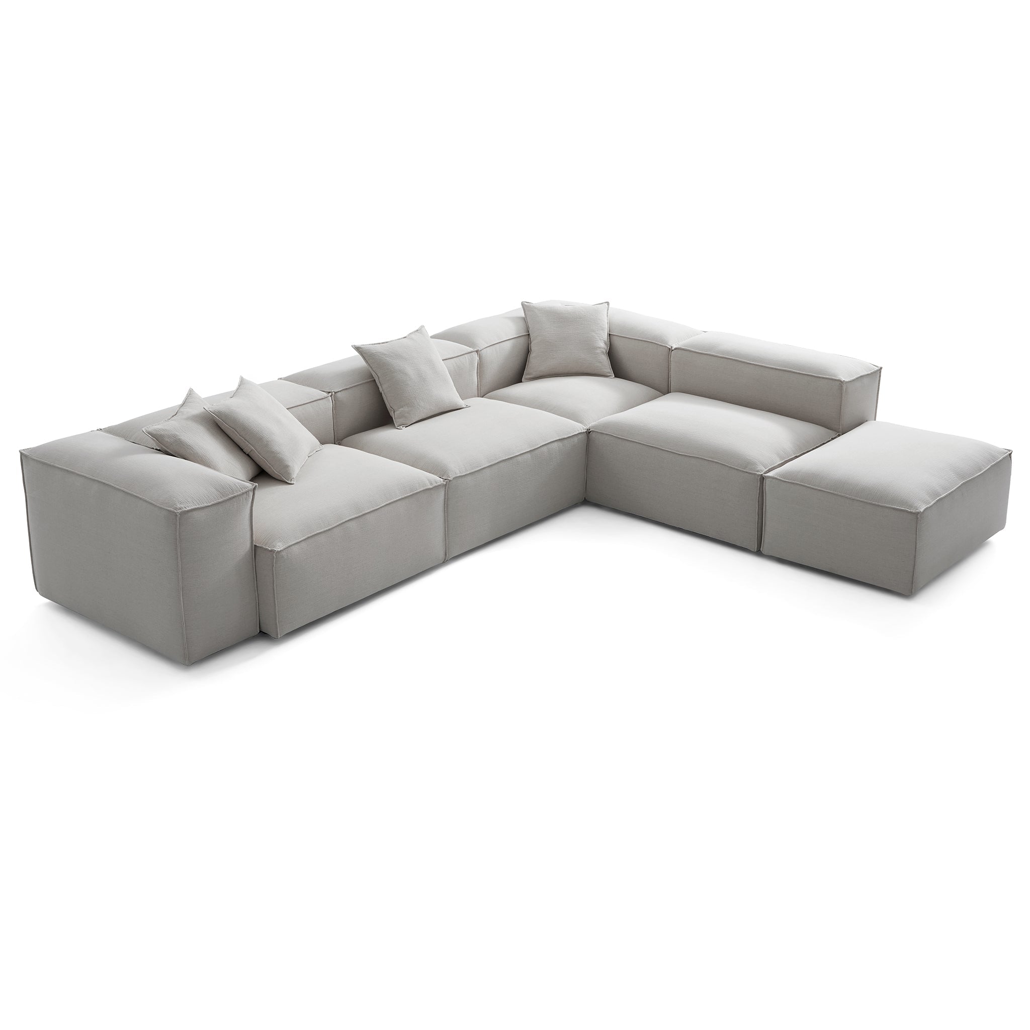 Freedom Modular Gray L-Shaped Sectional and Ottoman