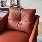 Flamingo Red Fabric Swivel Accent Chair