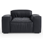 Fauteuil de luxe minimaliste en cuir noir