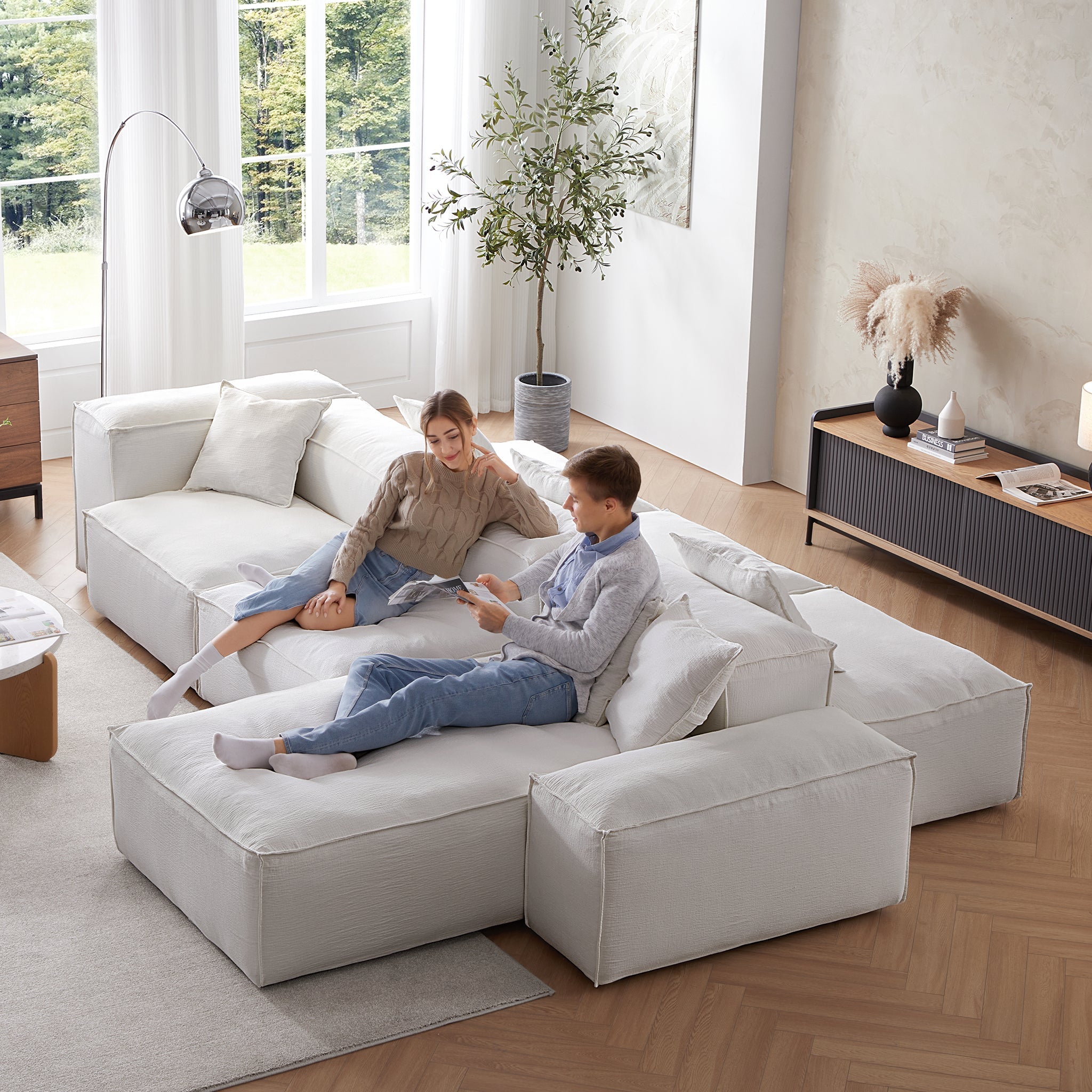 Canapé sectionnel double face Freedom Modular blanc