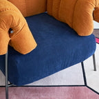 Fauteuil d'appoint en tissu roux Granchio