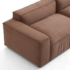 Canapé de luxe minimaliste en tissu marron