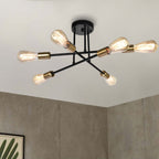 Plafonnier semi-encastré moderne en métal Sputnik de 6 lumières, 23,62 po