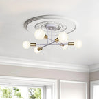 Plafonnier semi-encastré moderne en métal Sputnik de 6 lumières, 23,62 po