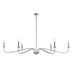 Lustre minimaliste à 6 lumières de 64 pouces, noir mat, or et chrome - N/A