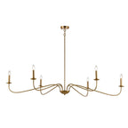 Lustre minimaliste français classique à 6 lumières avec éclairage de style bougie