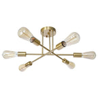 Plafonnier semi-encastré moderne industriel linéaire à 6 lumières de style branche Spoutnik