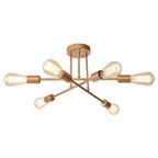 Plafonnier semi-encastré moderne industriel linéaire à 6 lumières de style branche Spoutnik