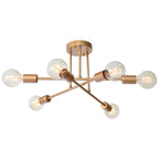 Plafonnier semi-encastré moderne industriel linéaire à 6 lumières de style branche Spoutnik