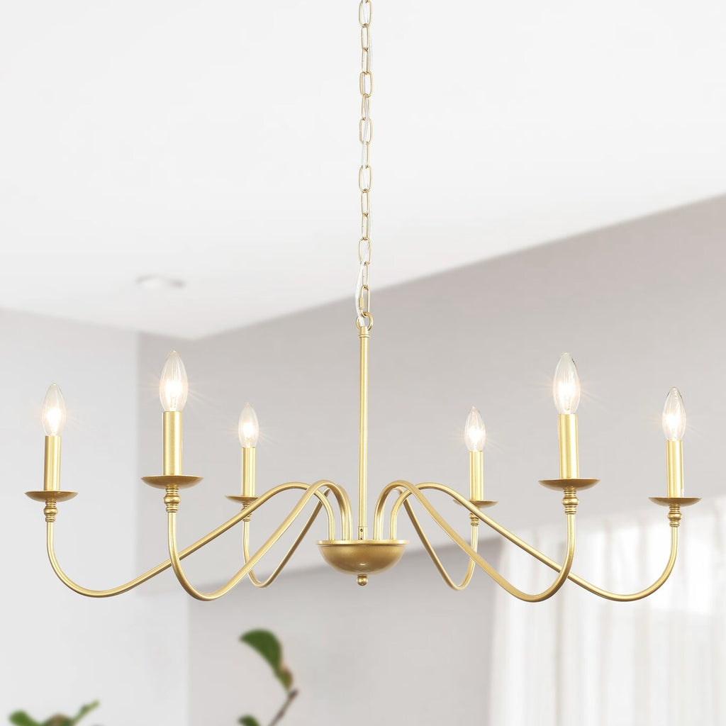 Lustre rustique à 6 lumières, lustre traditionnel, plafonnier en métal pour salle à manger, salon, chambre à coucher, cuisine