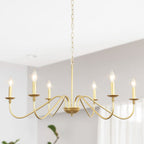Lustre rustique à 6 lumières, lustre traditionnel, plafonnier en métal pour salle à manger, salon, chambre à coucher, cuisine