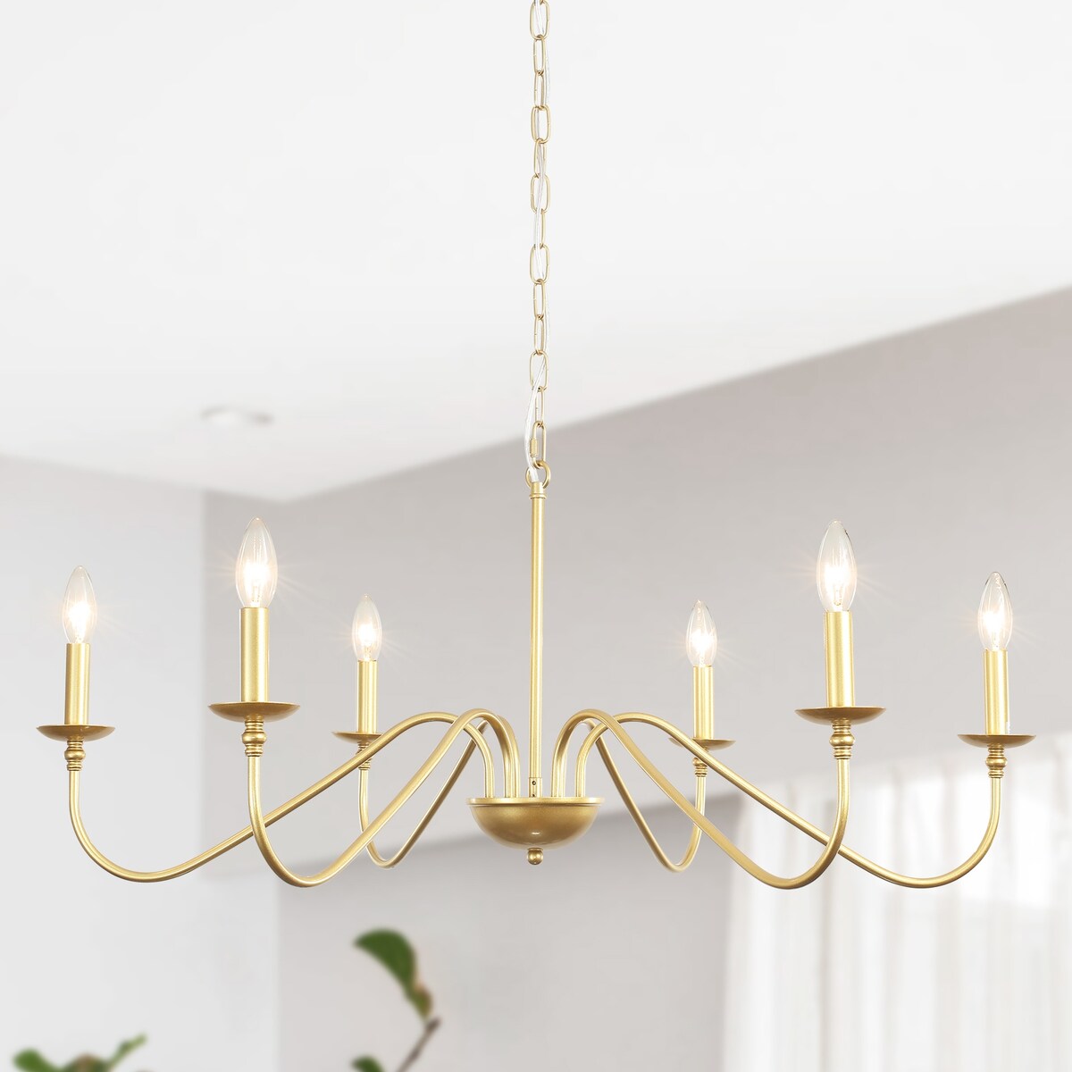Lustre rustique à 6 lumières, lustre traditionnel, plafonnier en métal pour salle à manger, salon, chambre à coucher, cuisine