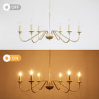 Lustre rustique à 6 lumières, lustre traditionnel, plafonnier en métal pour salle à manger, salon, chambre à coucher, cuisine