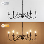 Lustre rustique à 6 lumières, lustre traditionnel, plafonnier en métal pour salle à manger, salon, chambre à coucher, cuisine