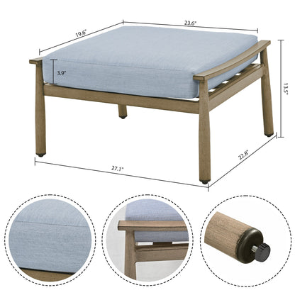 Ensemble de salon de jardin en aluminium pour 6 personnes avec 2 chaises pivotantes, un canapé d'extérieur 3 places et une table basse