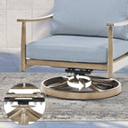 Ensemble de salon de jardin en aluminium pour 6 personnes avec 2 chaises pivotantes, un canapé d'extérieur 3 places et une table basse