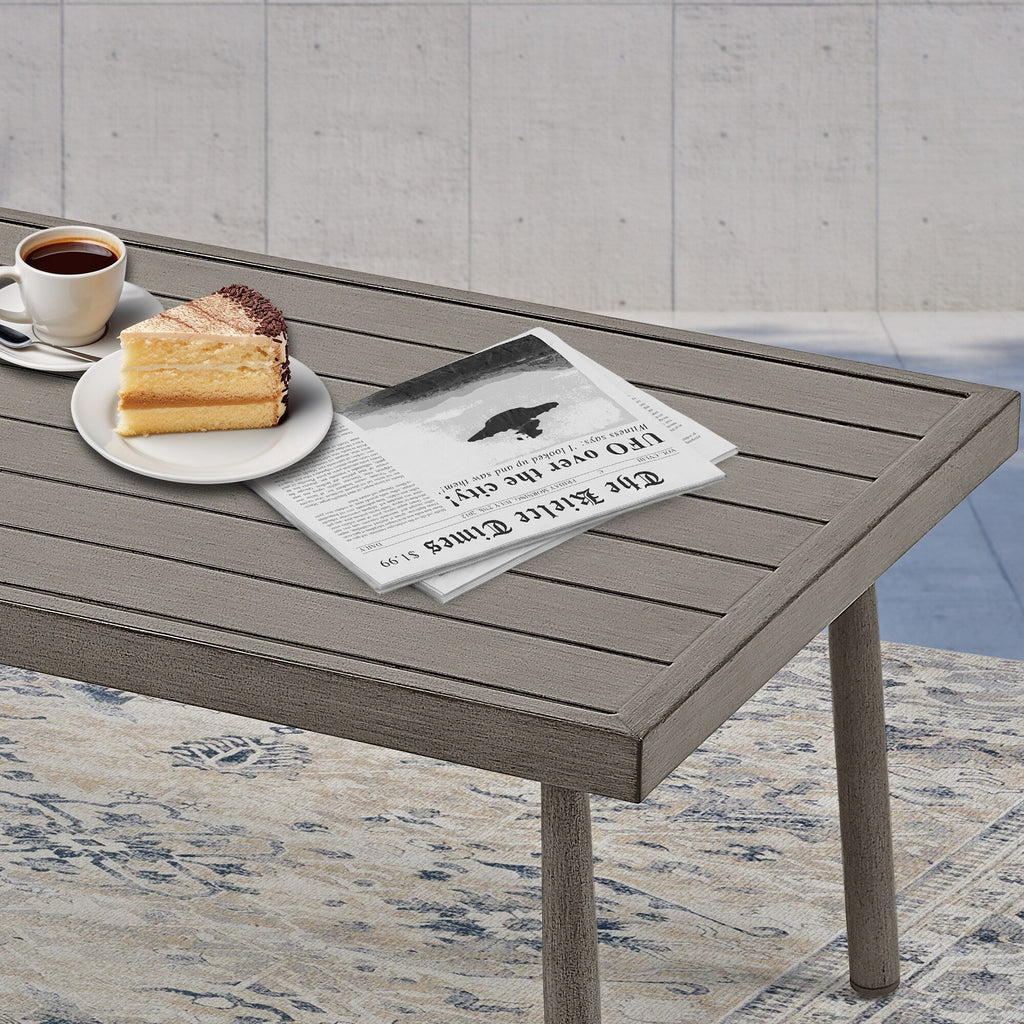 Ensemble de salon de jardin en aluminium pour 6 personnes avec 2 chaises pivotantes, un canapé d'extérieur 3 places et une table basse