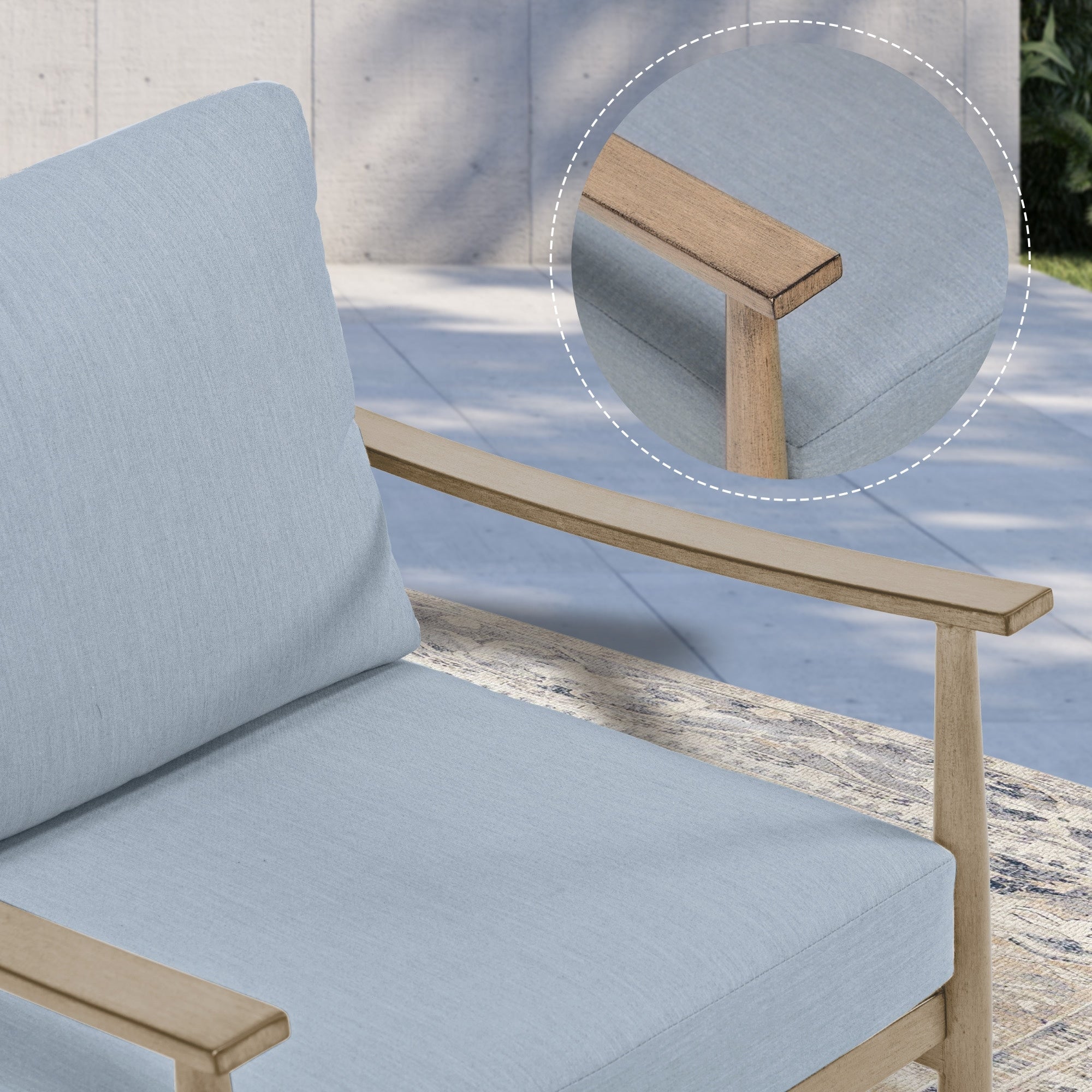 Ensemble de salon de jardin en aluminium 6 pièces, canapé d'extérieur 3 places avec poufs et table basse