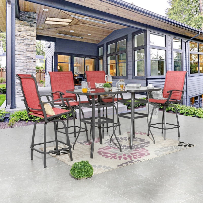 Ensemble de salle à manger bistrot d'extérieur Patio Festival pour 4 personnes, hauteur bar